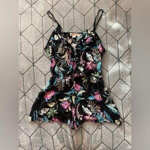 Band of Gypsies Black Floral Print Jumpsuit